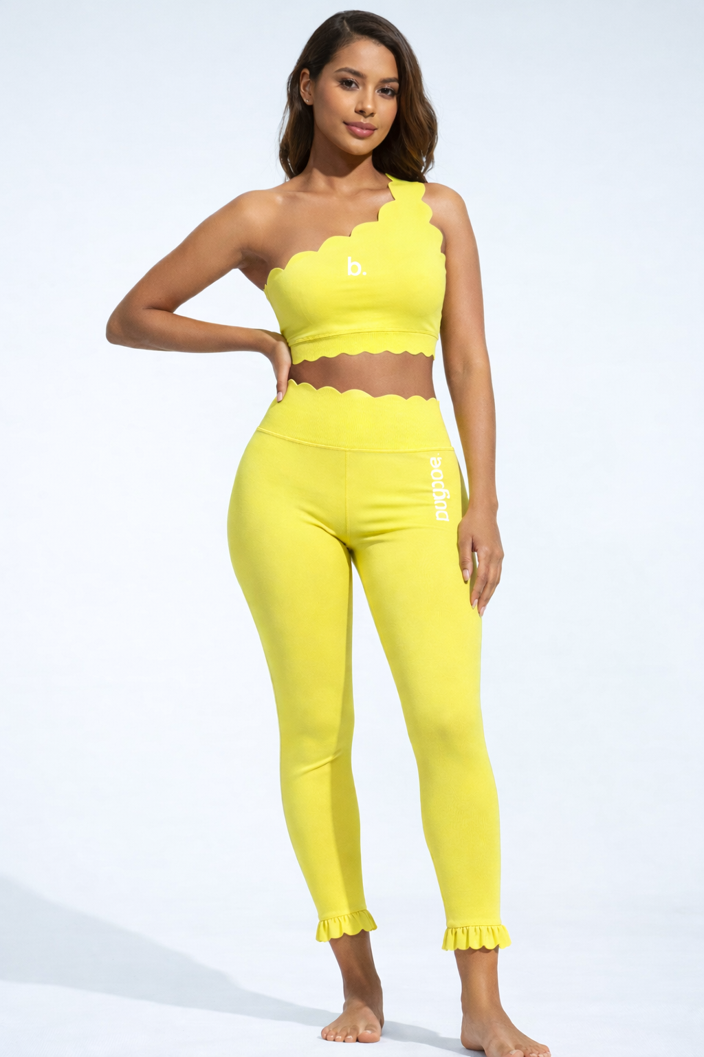 Yellow Ruffled Leggings